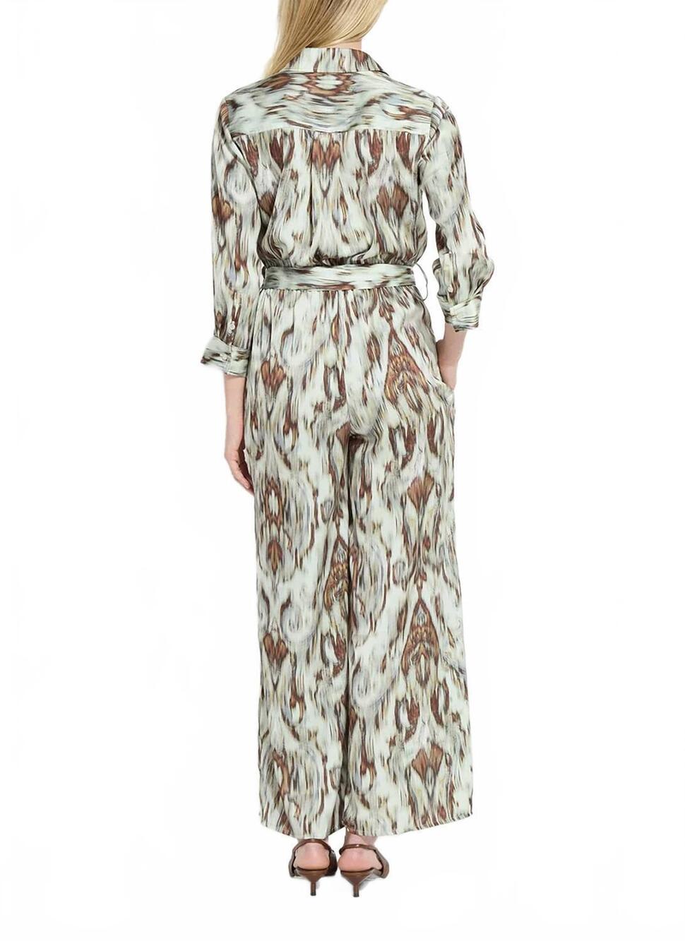 NEW LYSSE dahlia belted satin pantsuit in woodland paisley - Picture 4 of 6